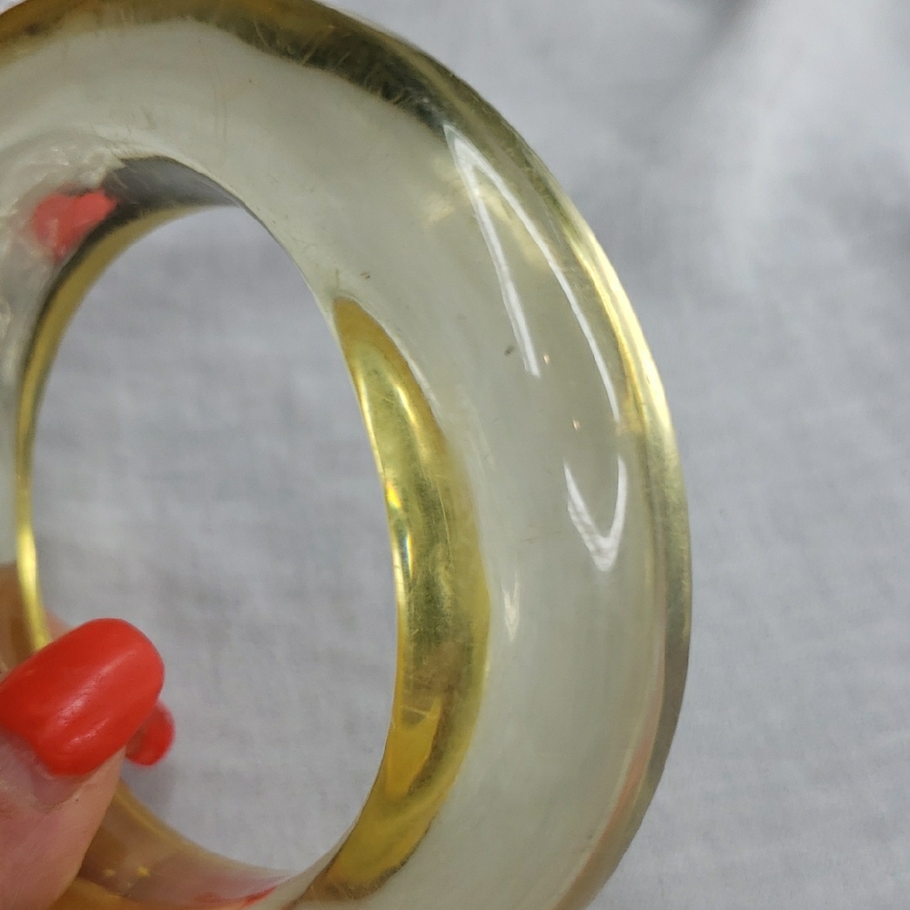 Yellow Transparent Bangle Bracelet - image 3